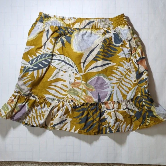 C&C California Floral Hawaiian linen peplum skirt size S - Picture 3 of 6